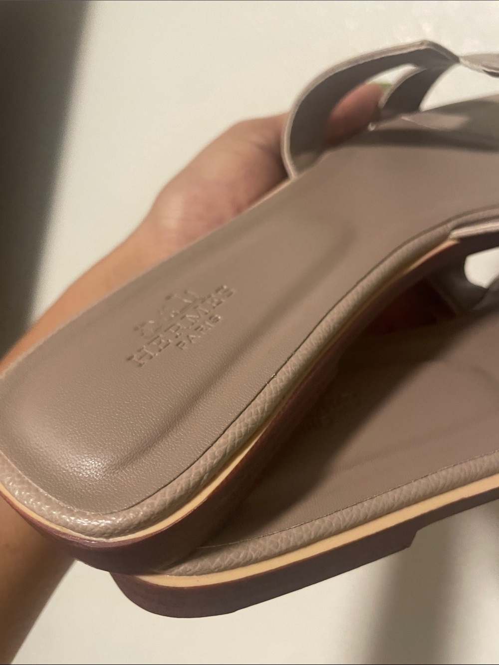 Women's Taupe Slide Sandals with Textured Upper - Casual Slip-On - Picture 3 of 3